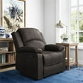 thumbnail image 2 of Relax A Lounger Dorian Recliner in Dark Brown Faux Leather Upholstery, 2 of 11