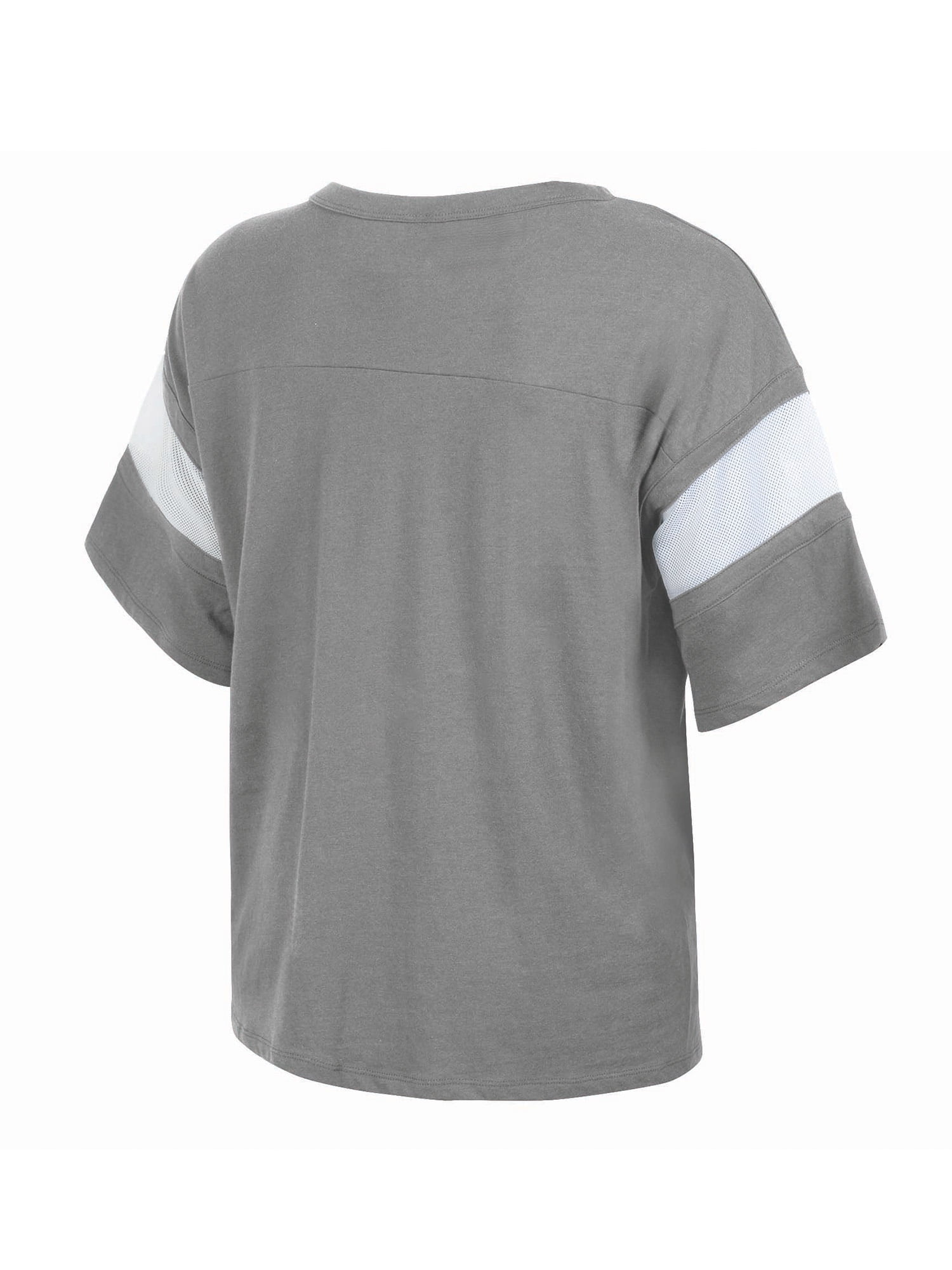 NCAA HAWAII WARRIORS Womens Grey Color Blend SS TEE Sleeve Stripe Vee