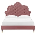 thumbnail image 5 of Modway Sasha Button-Tufted Performance Velvet King Bed in Dusty Rose, 5 of 10