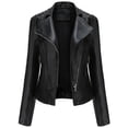thumbnail image 6 of AZoiNM Women's Slim Fit Studded PU Leather Jacket Streetwear Zipper Front Long Sleeve, 6 of 15