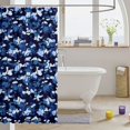 thumbnail image 3 of Manfei Minimalism Camouflage Shower Curtain 72Wx72L, Vintage Camo Shower Curtain 72Wx72L, Steel Blue, 3 of 5