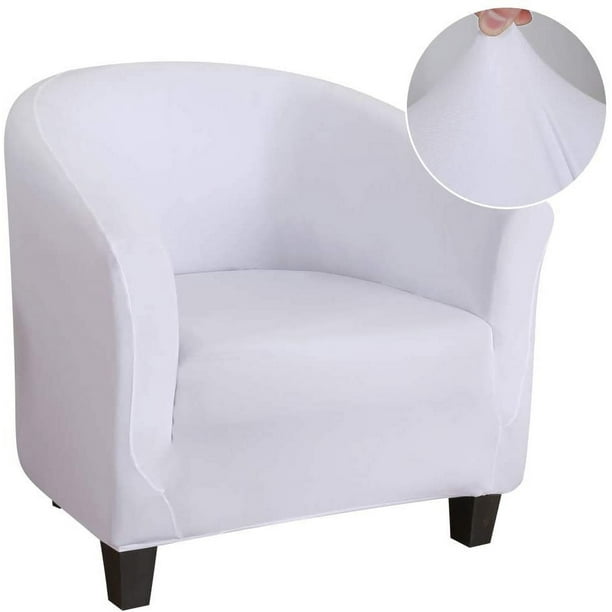 Nvzi Funda para sillón de club, funda para sillón, funda elástica para sillón, funda protectora para sofá, funda protectora para muebles para sala de estar de 25,59 a 35,43 pulgadas (blanco)