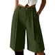 thumbnail image 2 of Neewe Bermuda Shorts for Women Summer Dressy Casual Elastic High Waisted Button Wide Leg Knee Length Shorts with Pockets, 2 of 7