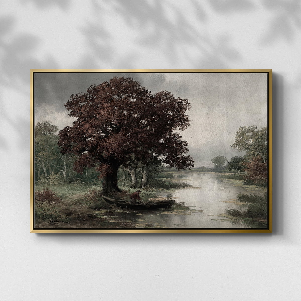 Vintage Landscape-CCCLV By Wexford Home Framed in Gold Wood Gallery Wrapped Canvas 27 in. x 41 in.