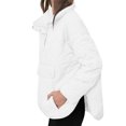 thumbnail image 3 of Fall Winter Women Long Sleeve Stand Collar Quilted Hoodies Puffer Jacket, 3 of 5
