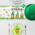 thumbnail image 3 of St Patrick''s Day Table Runner 13Wx71L Inch Lovely Green Gnomes Farm Truck Hat Leprechaun for Kitchen Dining Table Decoration Spring Dining Room Decorations Party Decor for Indoor Outdoor Home, 3 of 4