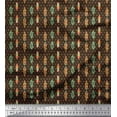 thumbnail image 1 of Soimoi Brown Cotton Poplin Fabric Feathers Tribal Fabric Prints By Yard 56 Inch Wide, 1 of 3