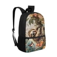 thumbnail image 2 of Uourmeti Sloth Floral Pattern Backpack, Smooth Zipper School Backpack 17 Inchs Personalized Student Bookbag for Daily Use Work, 2 of 6