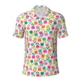 thumbnail image 2 of Daiia Tulips Flowers Pattern Men’s Polo Shirts,Solid Deck Shirt,Classic Fit, Breathable Cotton Polo for Casual and Sport Wear-, 2 of 9