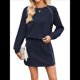 thumbnail image 2 of Conjuntos de Dos Piezas para Mujer, para Estar en Casa, para Otoño, con Top y Falda de Larga. Azul Marino XL, 2 of 10