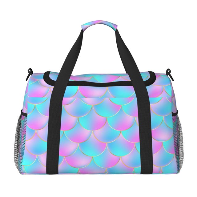 Disketp Purple Dragon Scales Bolsa de Viaje Tipo Duffle, Bolso de Mano para Fin de Semana para Mujer, Bolsa de Gimnasio Ligera para Hombre, Esencial para Viajes