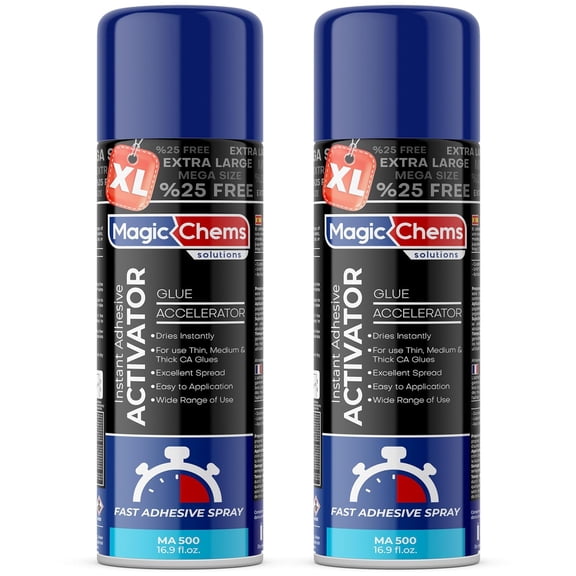 CA Glue Accelerator Spray (2 x 16.9 fl oz), Cyanoacrylate Spray, Adhesive Activator, Activator Pack)