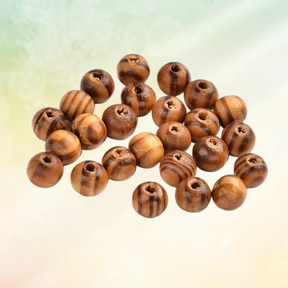 KAKOWELY Jewelry Making Pine Wood Beads Brown Round 300Pcs 6Mm