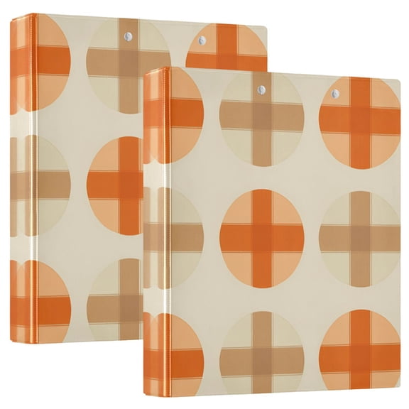 FORMRS 3 Ring Binder 1.5 inch with Pockets Set of 2 Clip Board 200 Sheets Capacity, Beige Geometric Pattern