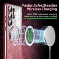 thumbnail image 4 of CASEFIV for Samsung Galaxy S25 Ultra Case,Compatible with MagSafe,Clear Magnetic Glitter Sparkle Luxury Plated Soft TPU Bumper Full Camera Lens Protector for Galaxy S25 Ultra,Rose Gold, 4 of 7