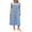 Sky Blue, variant on Women Solid Color Long Dress Pockets A-line Dress Summer Casual Beach Party Bohemian Dress
