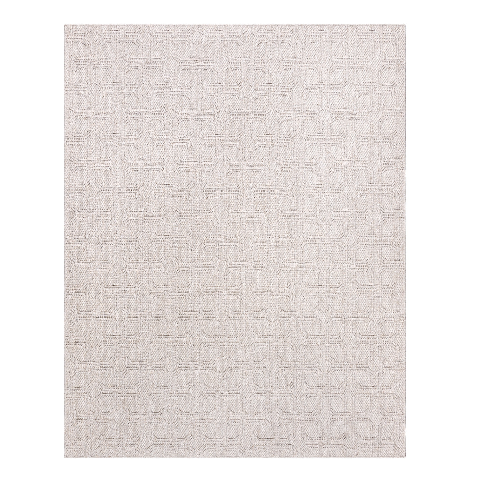 Gertmenian Malini Haley Beige Modern Geometric Tonal Polyester High-Low Indoor Area Rug, 9x13