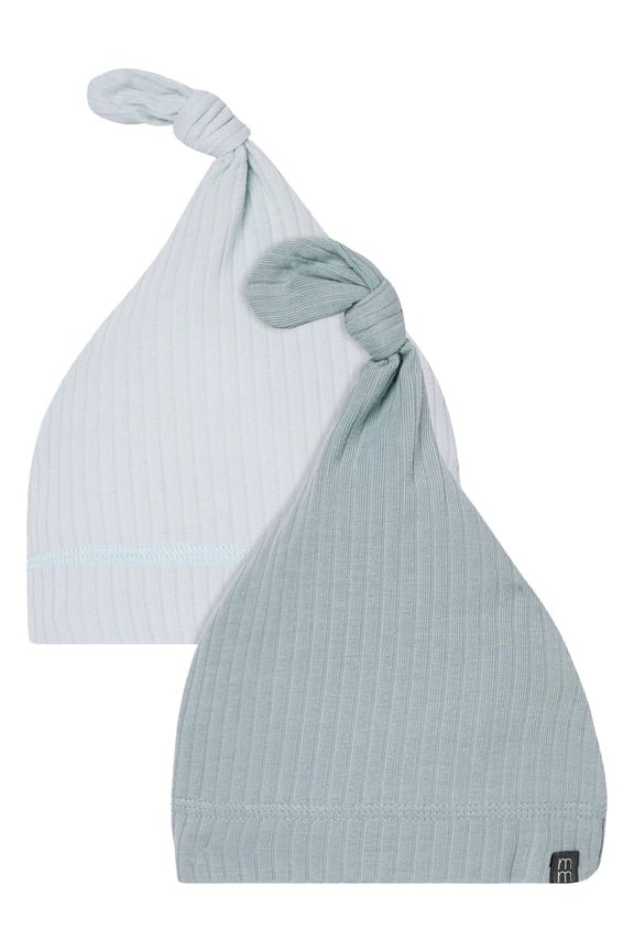 by Gerber Baby Boy Super Soft Viscose Knotted Cap, 2-Pack, Sizes Newborn - 0/6 Months