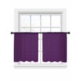 thumbnail image 2 of Sheer Curtains 54 Inches Long, Pure Dark Purple Light Filtering Window Curtains for Living Room/Bedroom, Simple Solid Color Rod Pocket Voile Sheer Curtain Drapes, 52"W x 54"L, 2 Panels, 2 of 8