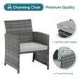 thumbnail image 4 of JOIVI 5 Piece Patio Furniture Set, Wicker Outdoor Patio Set with Ottoman and Small Coffee Table, Pillows Included, Light Gray, 4 of 8