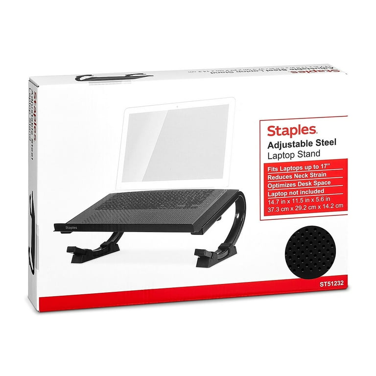 Staples Adjustable Steel Curved Laptop Stand Black 2 Pack ST51232