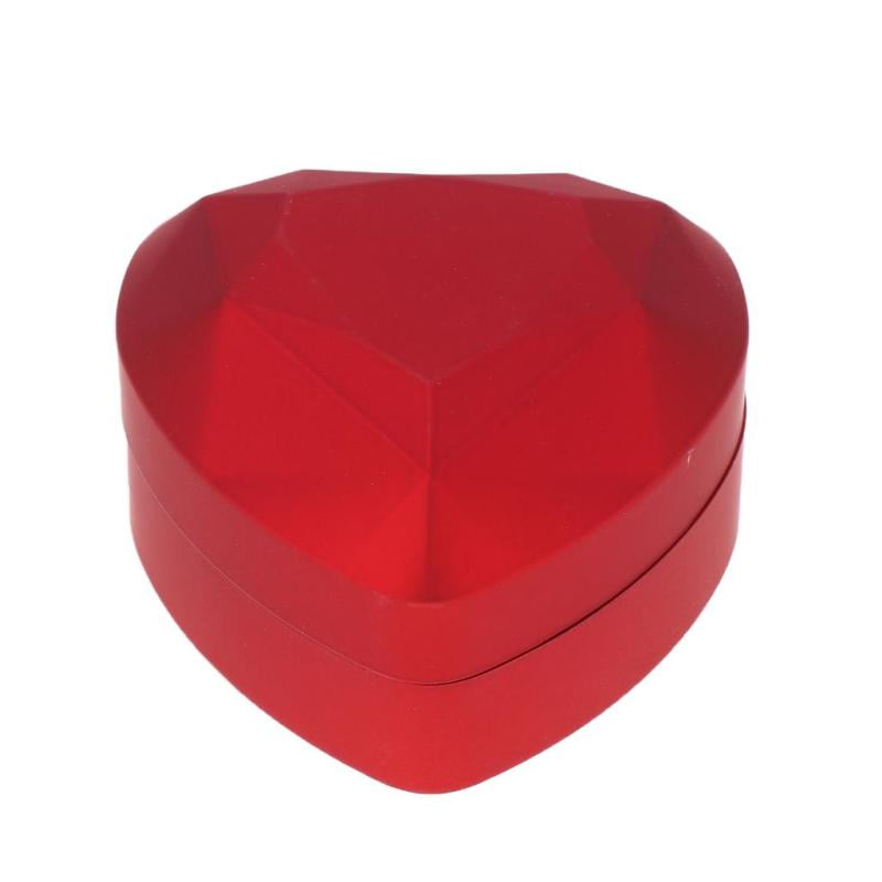 Fancy Ring Box Heart Shaped Jewelry Case Resin Gift Box with LED Spotlight 