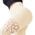 thumbnail image 3 of Frostluinai Women's Hollow Out Mesh Leggings Butt Lifting High Waisted Tummy Control Yoga Pants Outdoor Workout Pants Beige L, 3 of 4