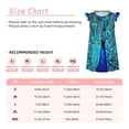 thumbnail image 3 of Fotbe Beautiful Blue Peacock Vestido de Dormir para Niñas de 3 a 10 Años, Mangas Cortas, Estilo Princesa, Pijama Camisón con Mangas Voladas-Large, 3 of 6