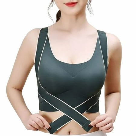 

Non-Slip Running Bra Underwear Solid Colors Back Smoothing Bralette for Daily Office Routine Duties Dark Green M:80-100