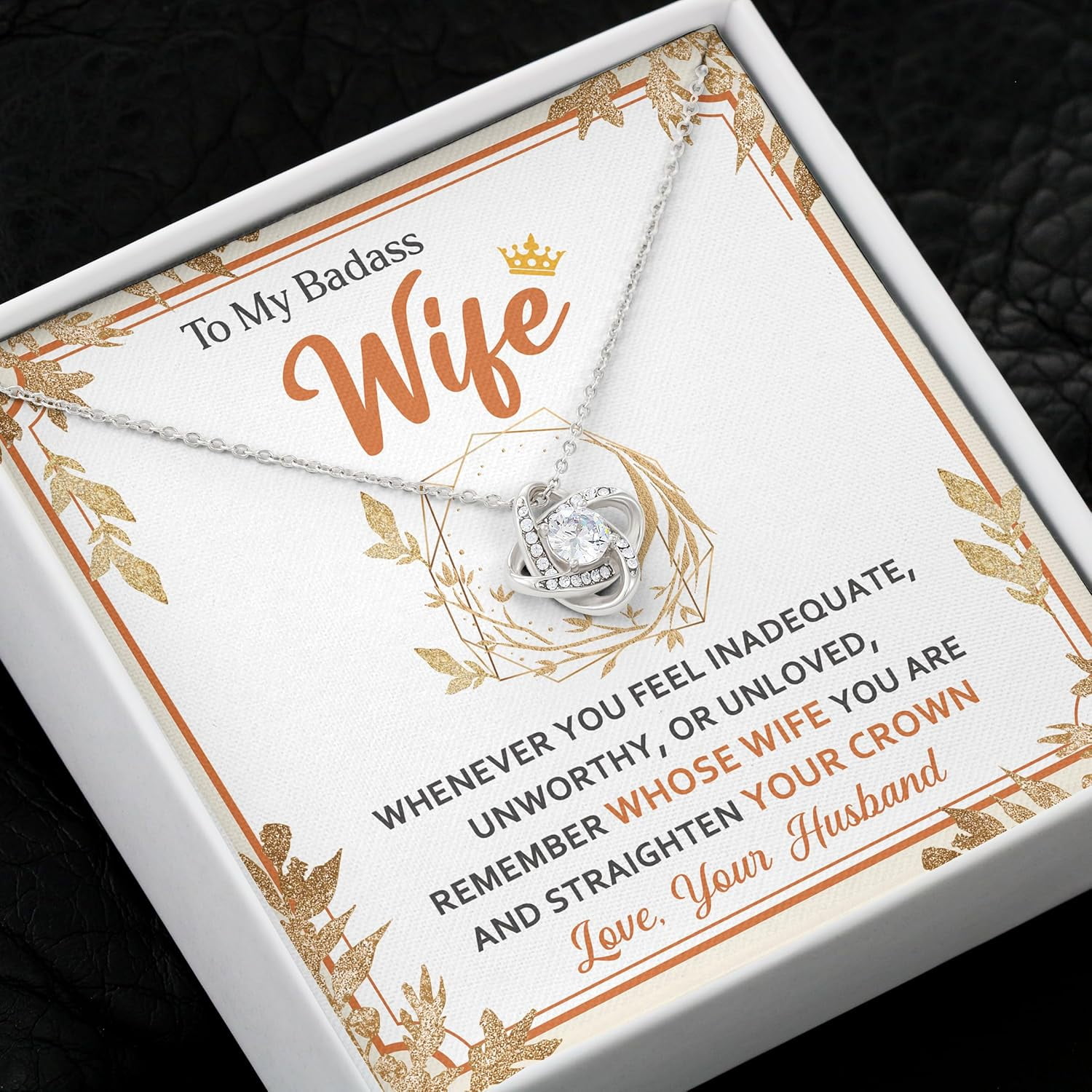 To My Wife Necklace from Husband - Unique Anniversary & Birthday Gift Ideas, Romantic Love Knot Jewelry for Best Wife, Soulmate Present, Beautiful  Future Wife Wedding, Mothers Day Gifts