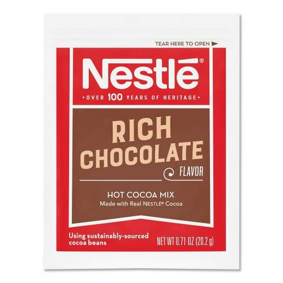 Nestle Hot Cocoa Mix, Rich Chocolate, .71oz, 50/Box, Each