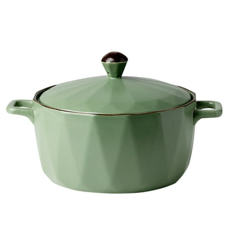 

NUOLUX 1Pc 7.5in Double Handle Ceramic Bowl Instant Noodle Bowl Soup Storage Bowl