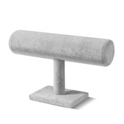 Gray Velvet Hovering T-bar Jewelry Stand Display Storage Store Rack - Removable Necklace Bracelet Earring Bangle Pendants Anklet Tower Watch Key Holder Organizer For Women Men Girl