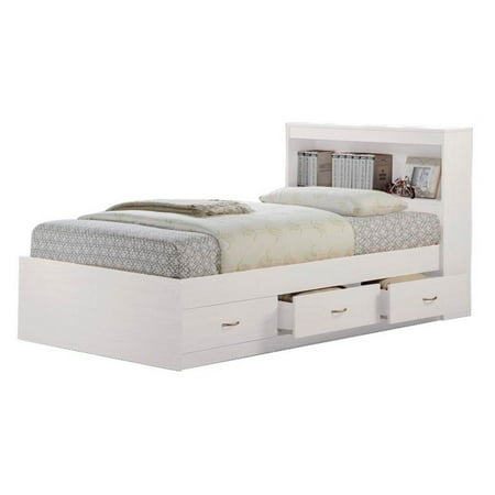 Hodedah Imports Captain Bed with 3 Drawers (BOX 1 OF 2 ONLY)