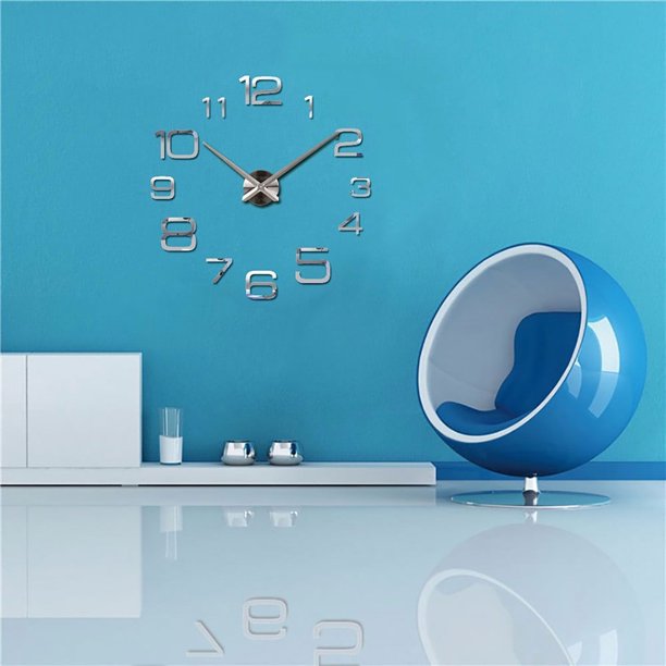 Fiudx Reloj de Pared Diy, Diseño de Espejo Moderno, Autoadhesivo, Fácil Instalación, Tamaño Personalizable, Decoración para El Hogar y La Oficina, Aplicación Multisuperficie, Idea de Regalo Versátil,