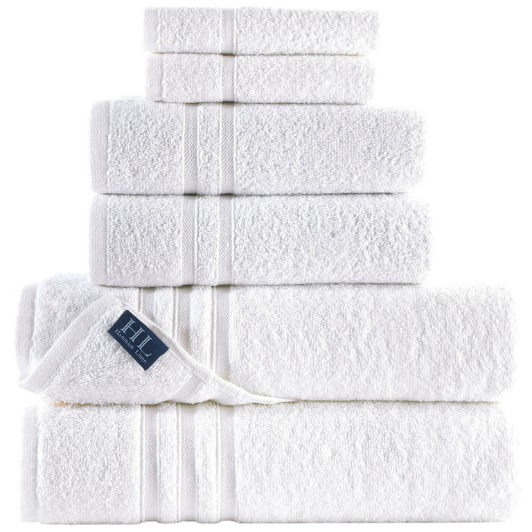 Hammam Linen Pink 6 Pack Bath Towels Sets Linen for Bathroom Original  Turkish Cotton Soft, Absorbent and Premium 2 Bath, 2 Hand, 2 Washcloths
