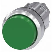 Siemens Push Button Operator,Green,Metal Bezel 3SU1050-0BB40-0AA0