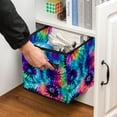thumbnail image 5 of Tie Dye Foldable Toy Box Storage Box Organizer Bins with Handle, 10.8"x10.5"x10.6", Large Capacity, 5 of 6