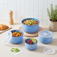 thumbnail image 4 of Onader 8 Piece Serving Bowls with Lid, Ceramic Mixing Bowls Set of 4, Food Storage Container for Soup Salad Meat Pasta Cereal Leftover, Microwave & Dishwasher Safe -Blue, 4 of 10