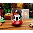 thumbnail image 3 of Disney Mickey Mouse Santa Hat Teardrop Stemless Wine Glass | Holds 20 Ounces, 3 of 8