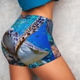 thumbnail image 3 of Picia Sea Turtle Swims Printed Workout Shorts for Women Seamless Scrunch Butt Lifting High Waisted Yoga Gym Booty Running Moisture-wicking Short Pants-Small, 3 of 9