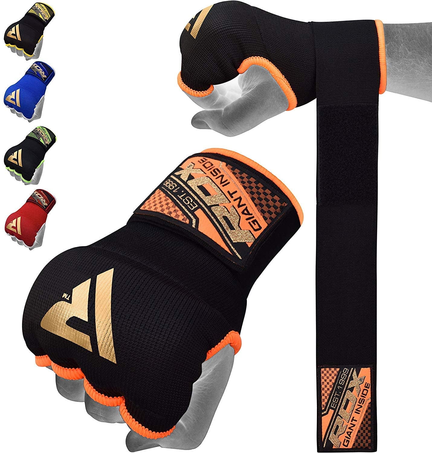 Boxing Wraps Padded Hand Bandages Muay Thai Martial Arts Inner Gloves Mitts 