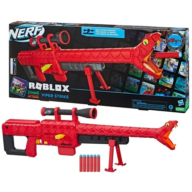 Lanzador Hasbro Nerf Roblox Zombie Attack Viper Strike Azul
