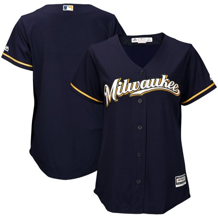 Milwaukee Brewers Jersey - Milwaukee Brewers Majestic Women's Cool Base Jersey - Navy
