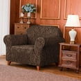 thumbnail image 4 of Subrtex Sofa Slipcover 1-Piece Jacquard Damask Couch Cover,Armchair,Brown, 4 of 8