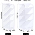 thumbnail image 7 of 3PCS Desk Pen Organizer, RETON Stationary Organizer Storage, Translucent White Pen Holder, Makeup Brush Holder Set of 2 Large and 1 Small for Office  Home Supplies, 7 of 7