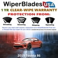 thumbnail image 2 of 2019 Toyota 86 Beam Wiper Blades Wipers w/1yr Warranty (Set of 2) (WiperBladesUSA), 2 of 5
