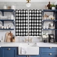 thumbnail image 2 of Black White Plaid Kitchen Curtains 63 Inch Length, Modern Simple Buffalo Check Gingham Grommet Top Bedroom Living Room Curtains, Light Filtering Cafe Curtain Drapes 2 Panels Set 84''x63'', 2 of 9