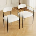 thumbnail image 2 of Set of 4 Dining Chairs, Medieval Modern Dining Chairs, Teddy Velvet Chairs with Metal Legs, Kitchen, Easy to Assemble Suitable for Home and Office Use (White), 2 of 7