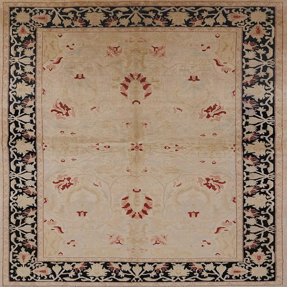 Ahgly Company Indoor Square Mid-Century Modern Sienna Brown Oriental Area Rugs, 6' Square